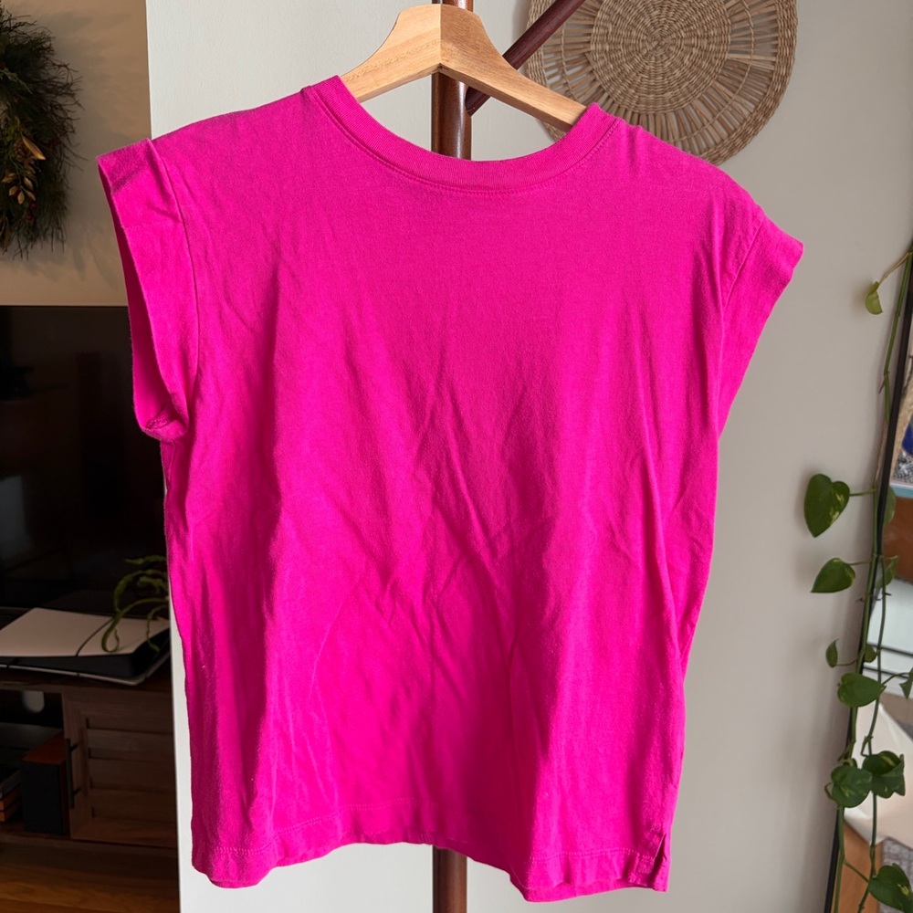 PINK CAP SLEEVE RELAXED TOP